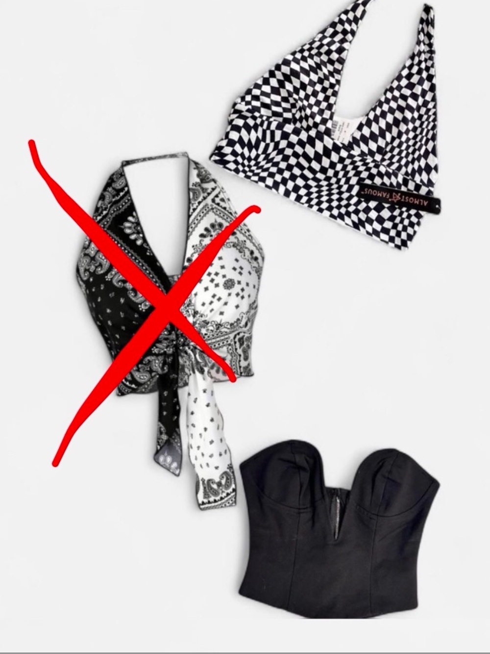 Going Out Tops Bundle | corset & Halter Checker Crop Top